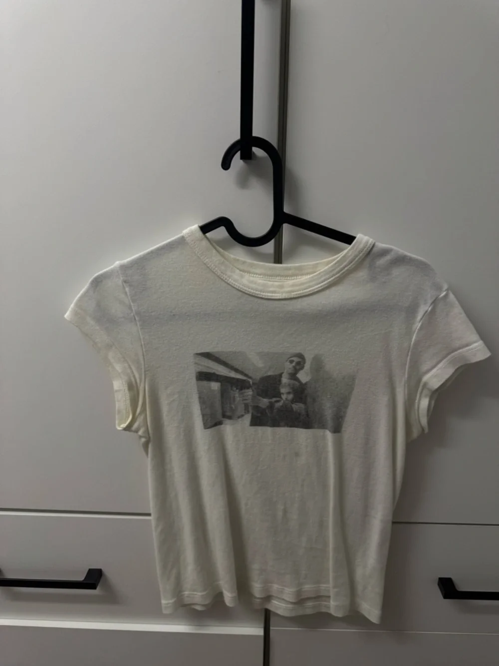 John Galt Brandy White Graphic Tee with Vintage Photo Print - Picture 1 of 2